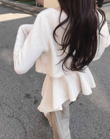 wave asymmetric flare knit cd + top set
