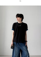 クロップレイヤード半袖Tシャツ