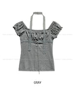 Yudee Dot Puff Short Sleeve Set