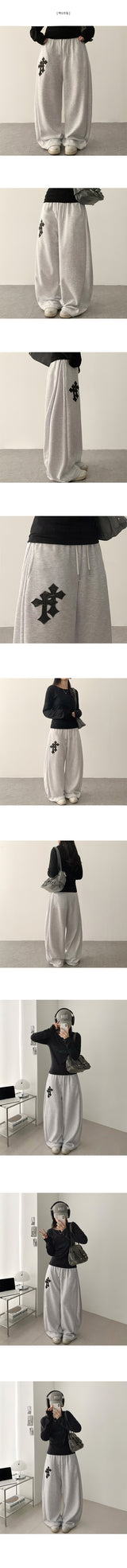 Dex Camo Cross Patch Wide Banding Pants 