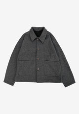 MO Mild Wool Collar Jacket Short Coat