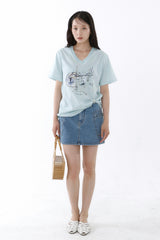 ギャラクシーVネックTシャツ_アイスミント