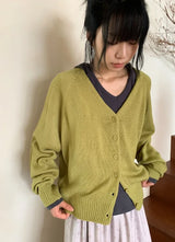 Lucie Loose-Fit Raglan V-Neck Cardigan