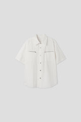 チェストジップ半袖シャツ (3 Colors)