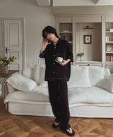 Maro stitch pleated pants