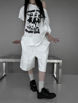 rivet flow bermuda pants (3color)