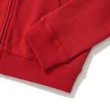 KIRSH PLAIN SLIM FIT CROP HOODIE ZIP UP [RED]