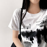 E-Tionレタリング半袖Tシャツ