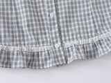 Rovin Check Frill Blouse
