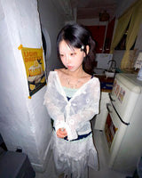 (2color) Flower Embroidery Flare Midi Skirt