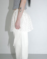 Voluminous sheer wrap skirt _ ivory