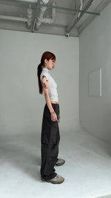 HALF NECK SHIRRING T-SHIRTS
