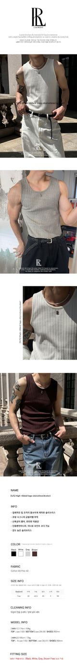 [S/S] High ribbed logo sleeveless(6color)