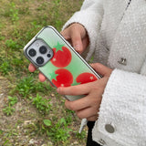 GREENERY TOMATO SILVER EPOXY CASE