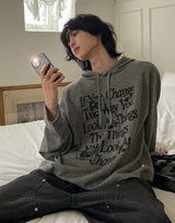 Things Waffle Boxy Hooded Long Sleeve T-shirt