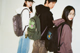 Printed Twill Pocket Backpack (Green)
