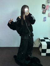 フリースピカブル❤リボンカンカンブーツカットワイド2スタイルパンツ🖤🩶🤎💛5カラー