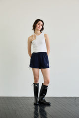 BEBE UNBALANCE SLEEVELESS TOP / WHITE