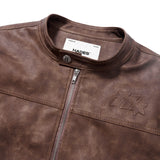 HADES BROWN WAX BIKER JACKET