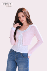 Dodo baby color cardigan layered top