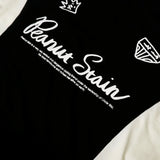 PEANUT STAIN - アクティブ デュオ サイド カーシブ ブラック ボクシー オーバーサイズド Tシャツ