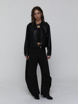 Curved Cotton Pants_Black