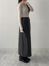 [FW] Striped Wool H-Line Long Skirt