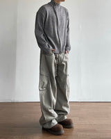 Dig Crop Knit Zip-up
