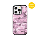 【MADE】カモフラージュ ピンク シャドウ アイフォン ケース [Glossy Glass/Magsafe]