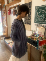 [unisex] Canich Stripe Color Matching Short Sleeve Tee