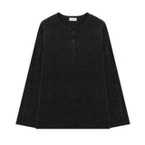 LMN St. リブド 3 バートンヘンリーネックロングスリーブ (4 colors)