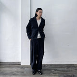 Structured Pleated Wide Pants