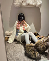 コージーフードニットウェア＆ショーツツーピースセット
