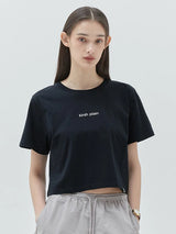 KIRSH PLAIN WORDING POINT T-SHIRT - DARK NAVY   