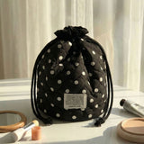 Standing String Pouch_Dot Black