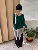 ウッディ コットン ワイドパンツ
