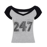 ナンバーラグアンドカラーレーションショートスリーブTシャツ