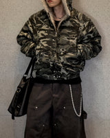 Night camo raccoon fur hood padding