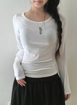 ラヴィ ベーシック ラウンドネック ロングスリーブ Tシャツ