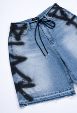 BBD Side Sprayed Custom Denim Shorts (Blue)