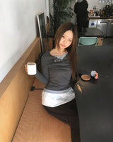 シャーリングレイヤードスカート