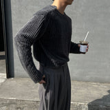 LMN Angora Shoulder Burton Stripe Long Sleeve Tee (3 colors)