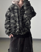 Night camo raccoon fur hood padding