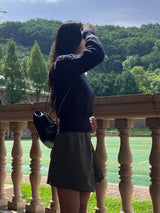 Joy color combination polo shibori long sleeve twist knit (5 colors)