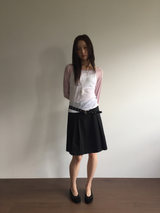 Fold wrap midi skirt (2color)
