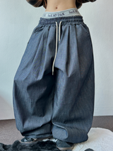 4000SOLD DENIM PINTUCK PANTS
