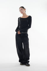 Objet oval stud belt