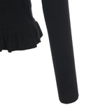 Frilling knit cardigan 001