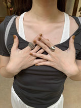 Finger print ball open ring