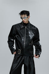 Glossy Layered Rhinestone Jacket